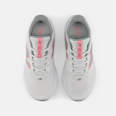 NEW BALANCE KIDS 520 LACE GREY/PINK RUNNING SHOES
