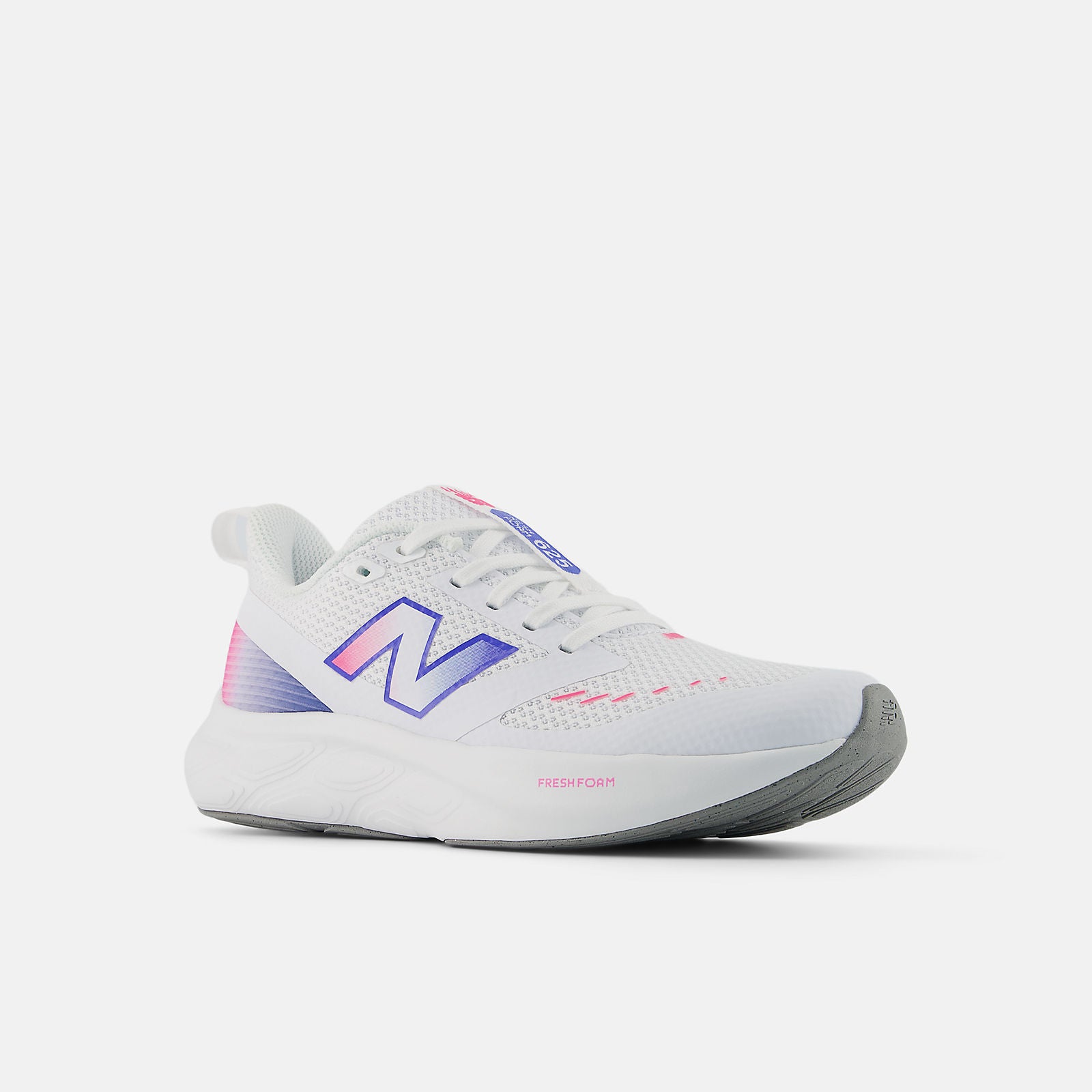 New Balance Kid's 625 Lace White/Pink/Blue Running Shoes