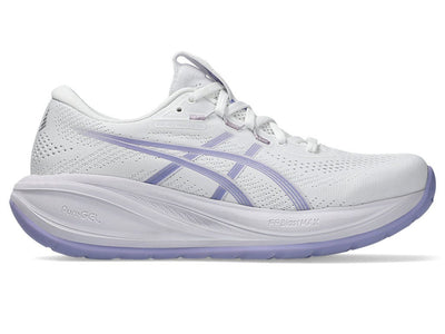 Asics Women's Cumulus 28 White/Bluebell Running Shoes (Width D)