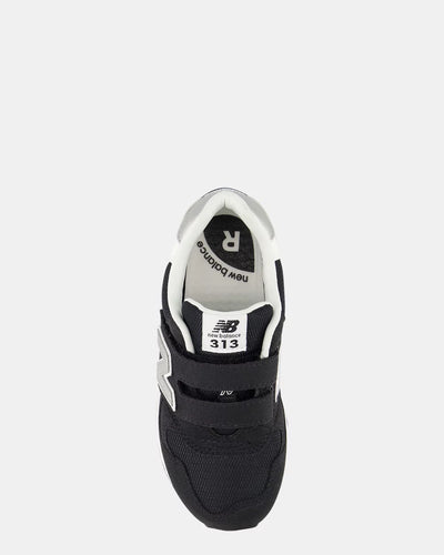 New Balance Kid's 313 V2 Hook N' Loop Black/White Sneaker Shoes
