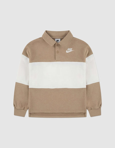 Nike Kid's Club French Terry Ls Rugby Hemp Polo
