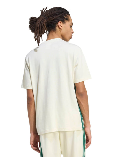 ADIDAS MEN'S ESSENTIALS 3-STRIPES SMALL LOGO IVORY TEE