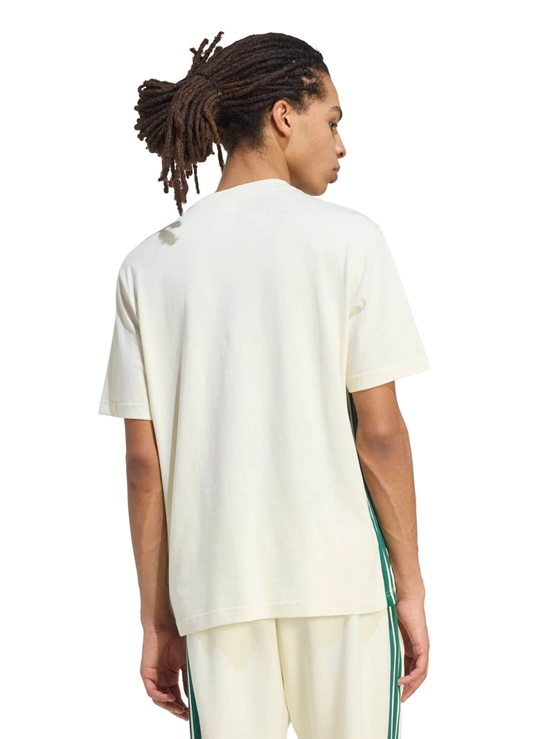 ADIDAS MEN'S ESSENTIALS 3-STRIPES SMALL LOGO IVORY TEE