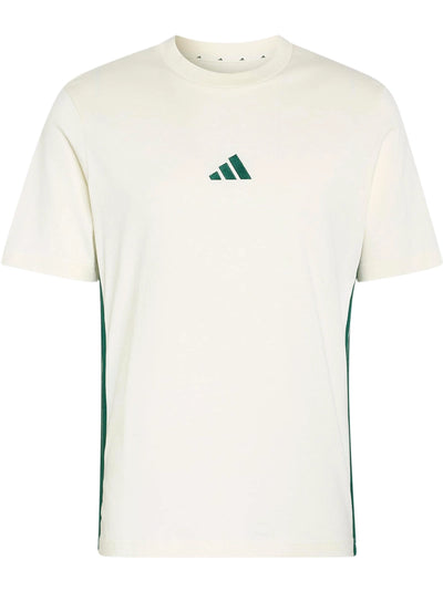 ADIDAS MEN'S ESSENTIALS 3-STRIPES SMALL LOGO IVORY TEE