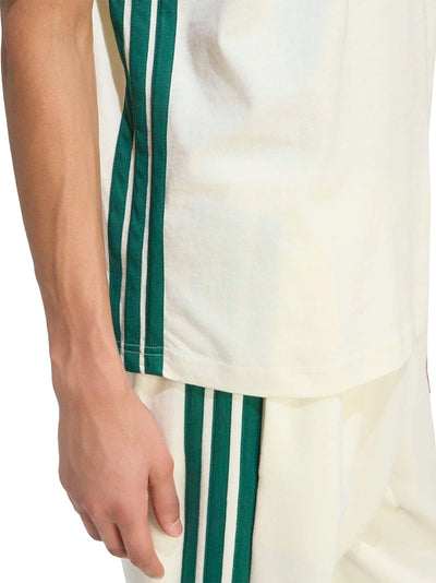 ADIDAS MEN'S ESSENTIALS 3-STRIPES SMALL LOGO IVORY TEE
