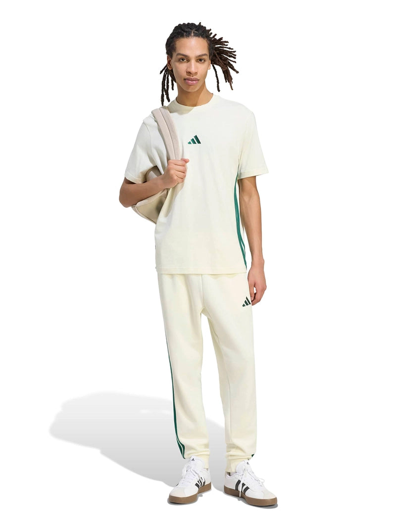 ADIDAS MEN'S ESSENTIALS 3-STRIPES SMALL LOGO IVORY TEE