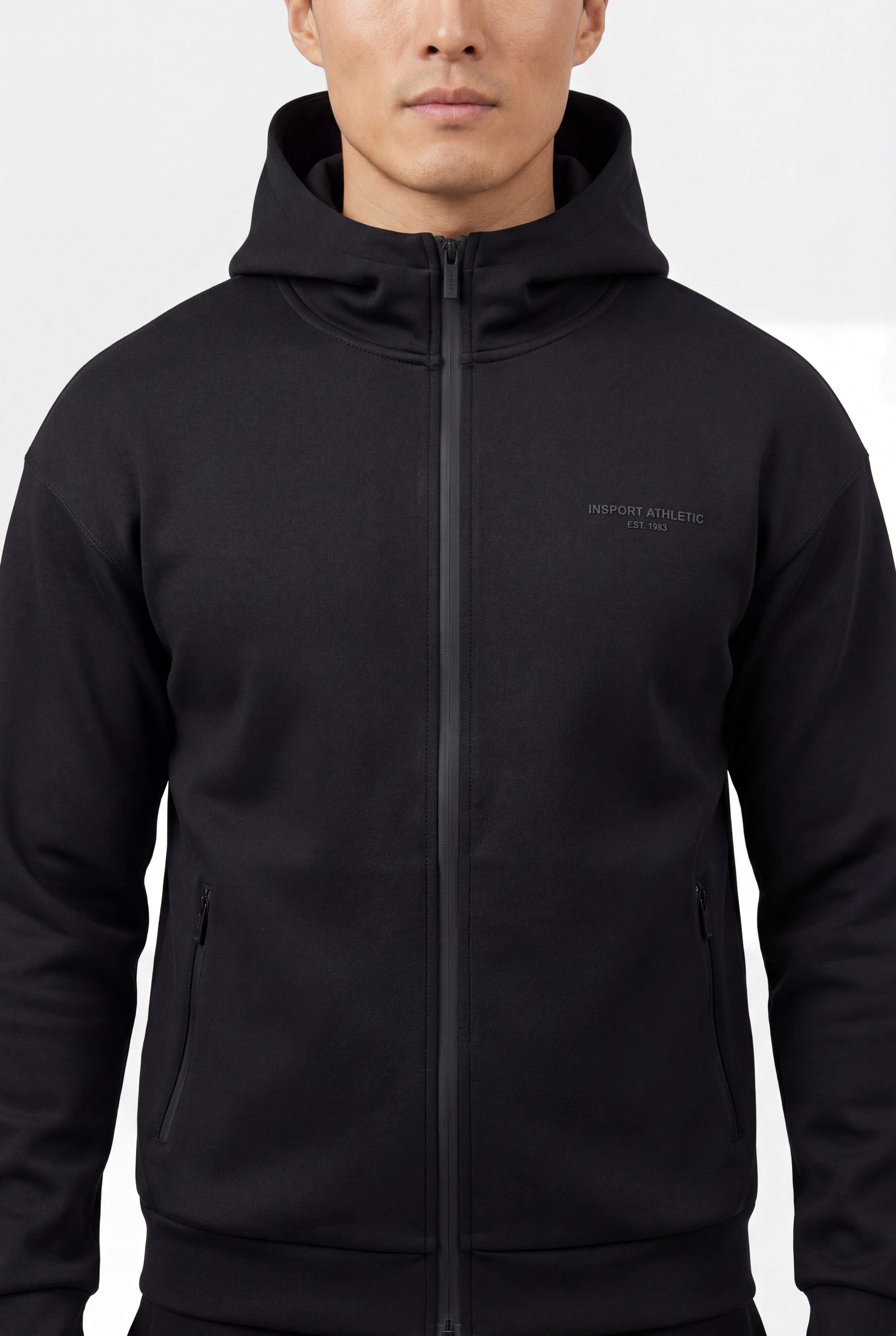 Insport Mens Scuba Hooded Zip Black Jacket
