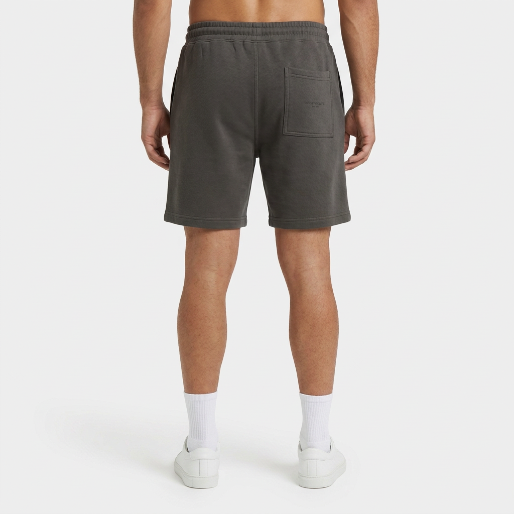 INSPORT mens Scuba short in charcoal, back view showing back pocket