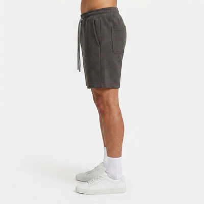 INSPORT mens Scuba short in charcoal, side view showing side seam pocket