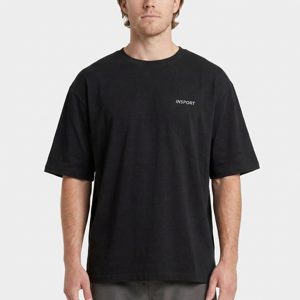 INSPORT mens Scuba tee in black, front close-up