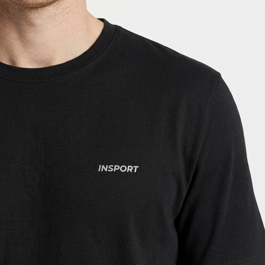 INSPORT mens Scuba tee in black, chest logo detail