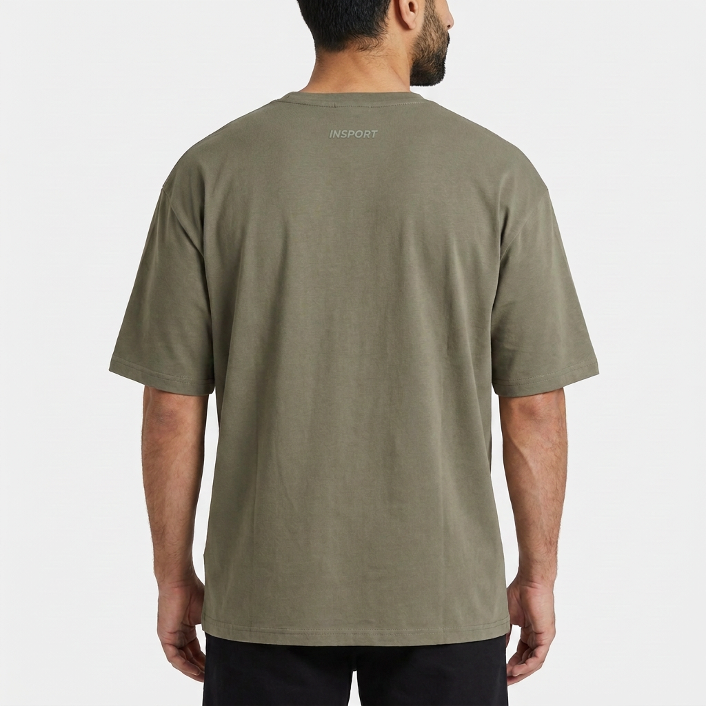 INSPORT mens Scuba tee in moss, back close-up