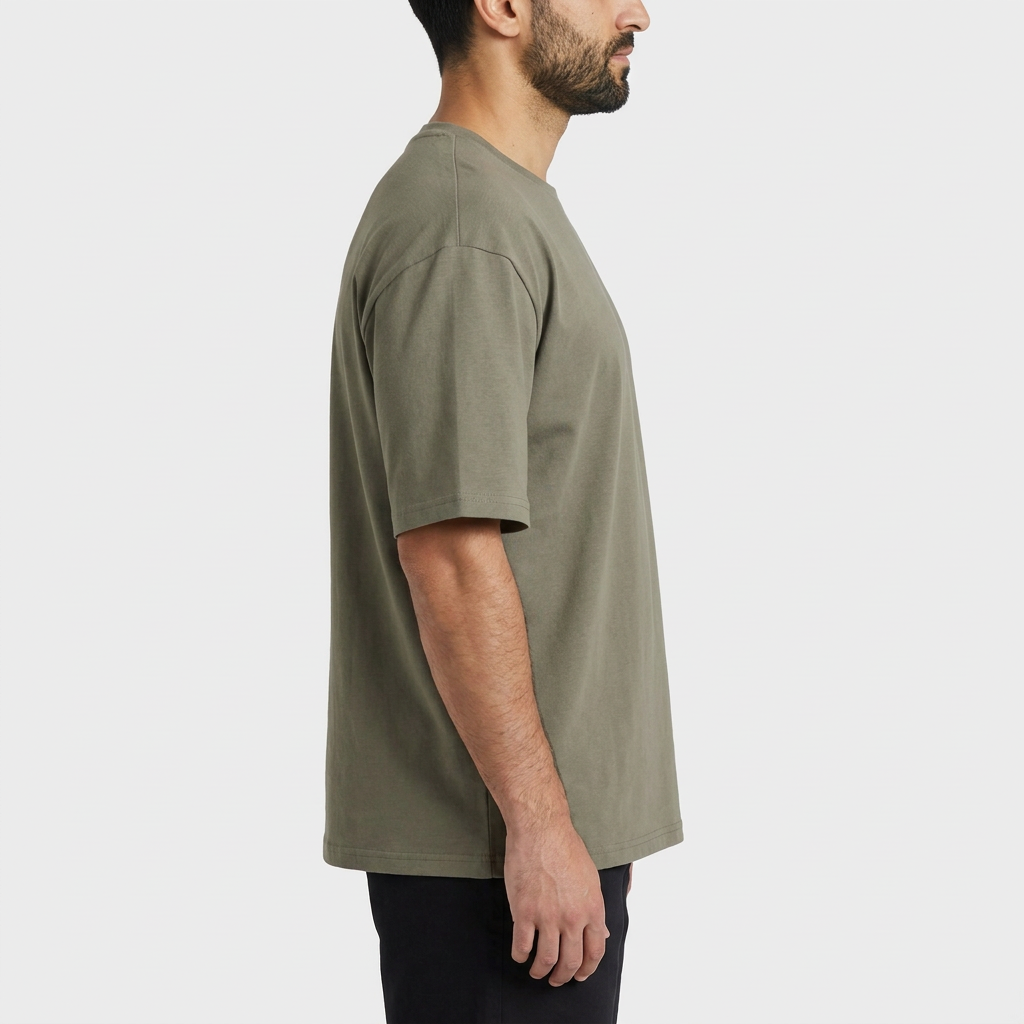 INSPORT mens Scuba tee in moss, side close-up