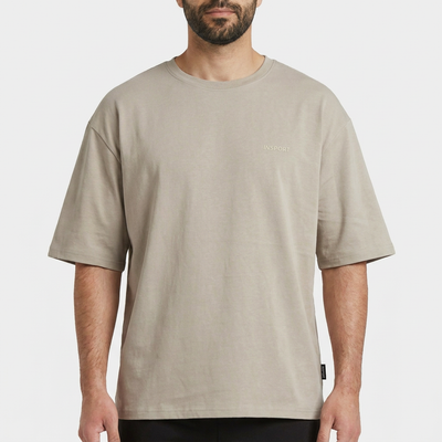 INSPORT mens Scuba tee in stone, front close-up