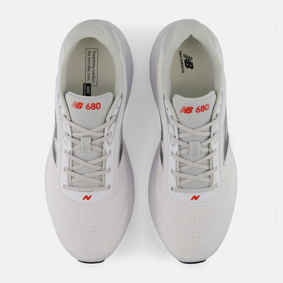 NEW BALANCE MEN'S FRESH FOAM 680V9 WHITE/GREY RUNNING SHOES (WIDTH 2E)