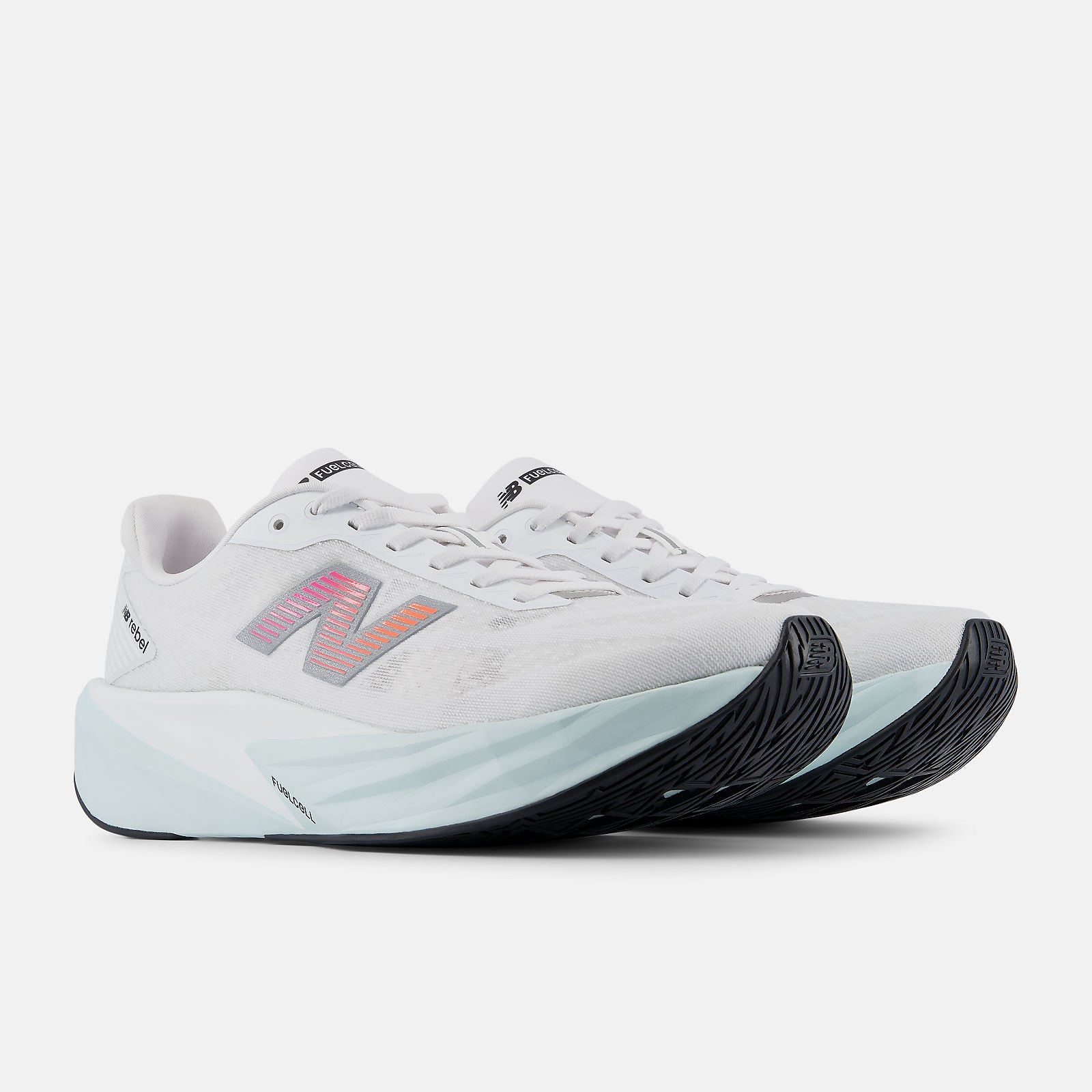 NEW BALANCE MEN'S FUELCELL REBEL V5 WHITE/PINK/BLUE RUNNING SHOES