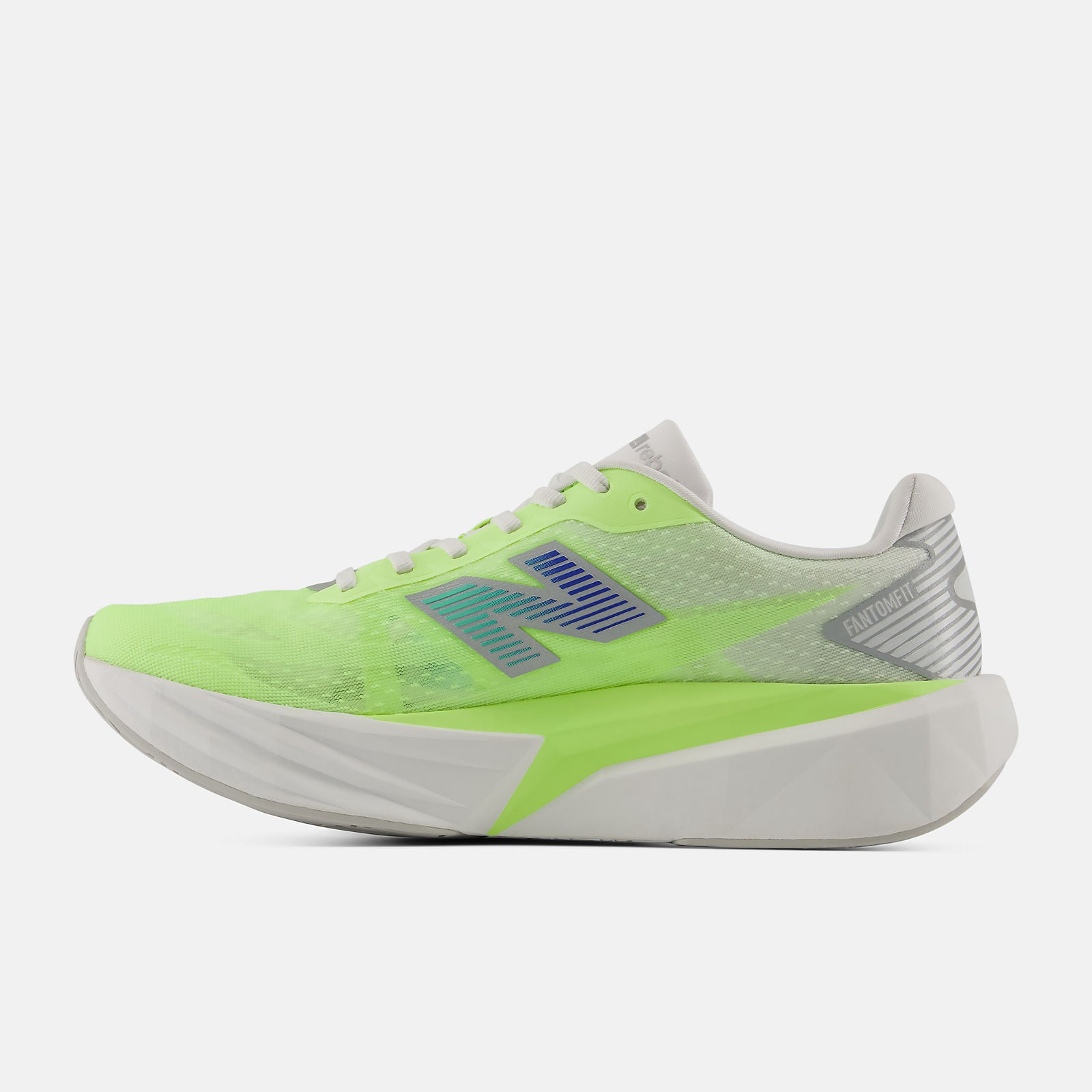 NEW BALANCE MEN'S FUELCELL REBEL V5 FLURO/WHITE RUNNING SHOES