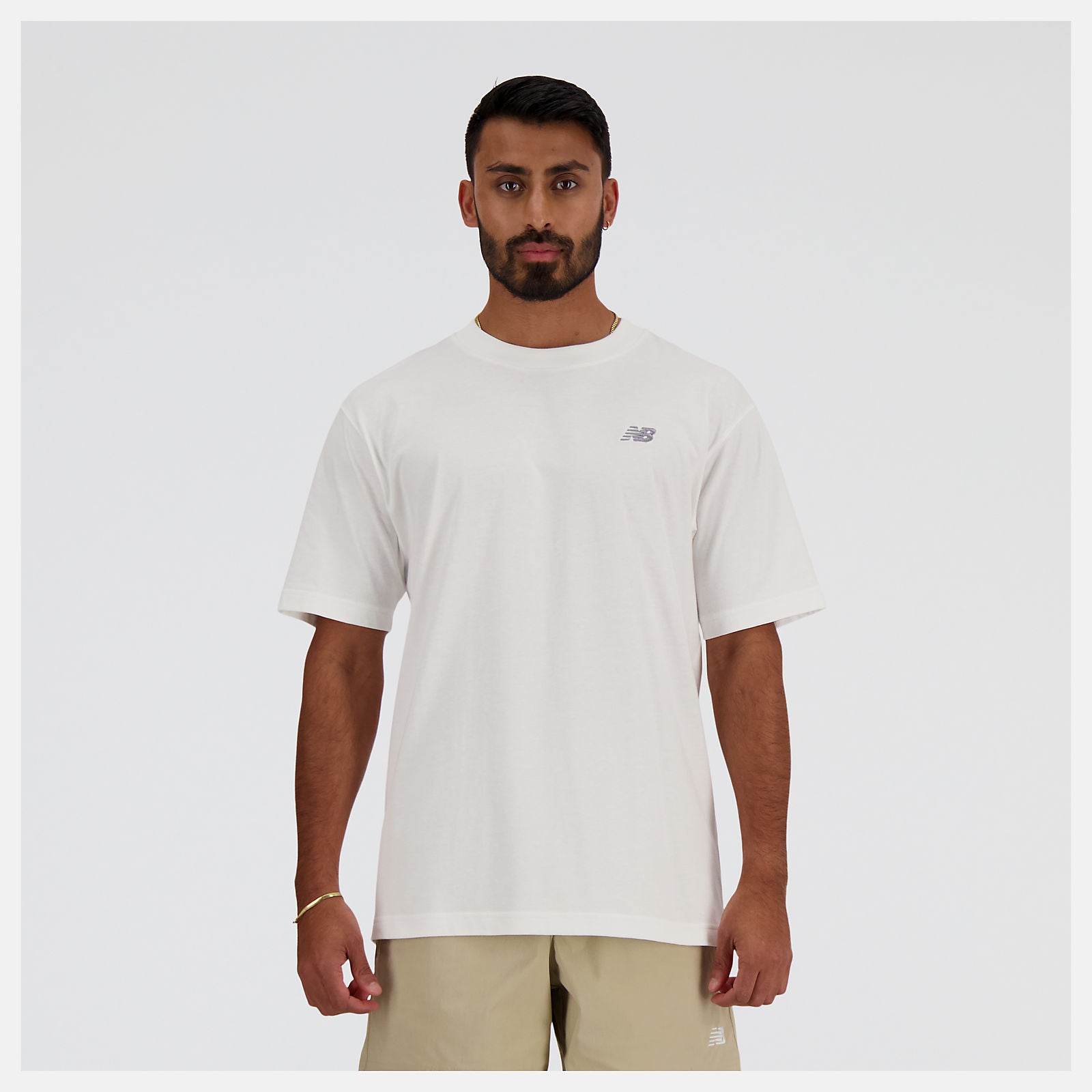 NEW BALANCE MEN'S SPORT ESSENTIALS COTTON WHITE TEE