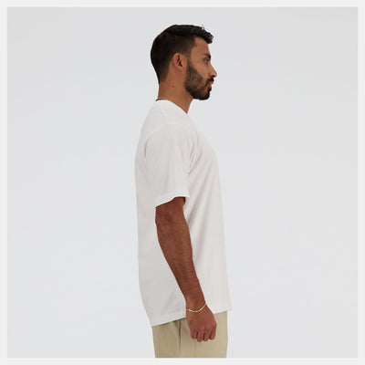 NEW BALANCE MEN'S SPORT ESSENTIALS COTTON WHITE TEE