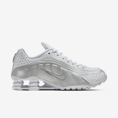 Nike Womens Shox R4 White/Metallic Silver inner side