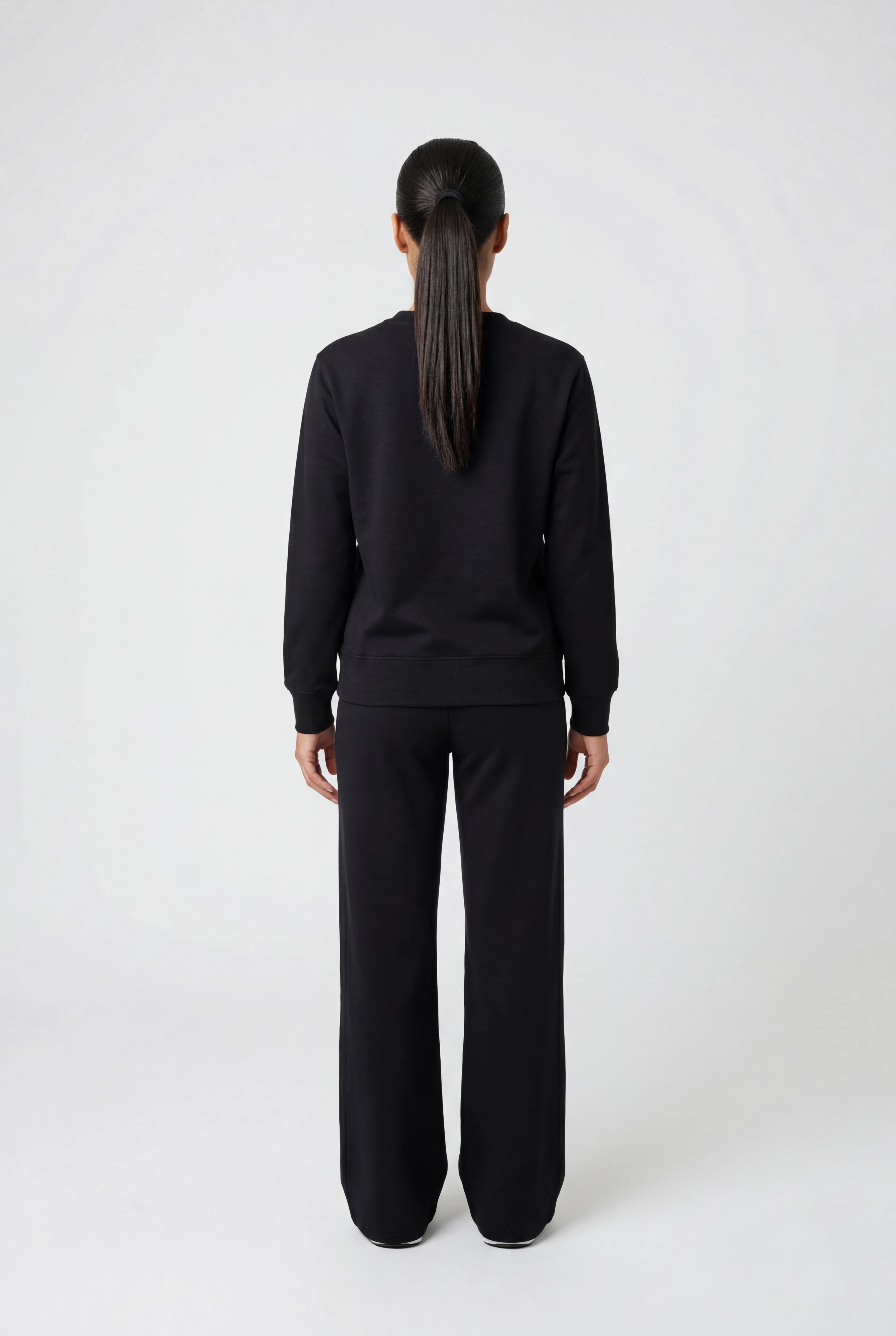 Insport Womens Skyla Black Wide Leg Fleece Pant