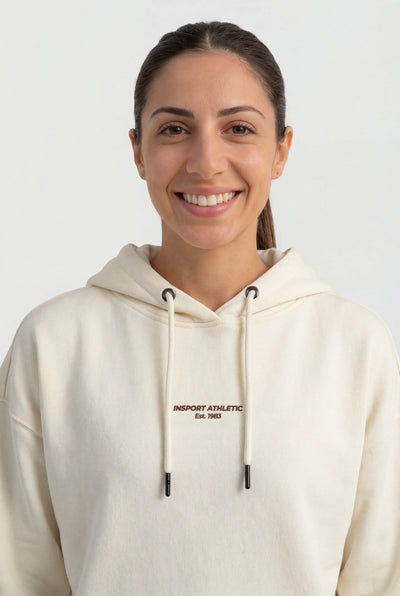 Insport Womens Mia Ivory Fleece Hoodie