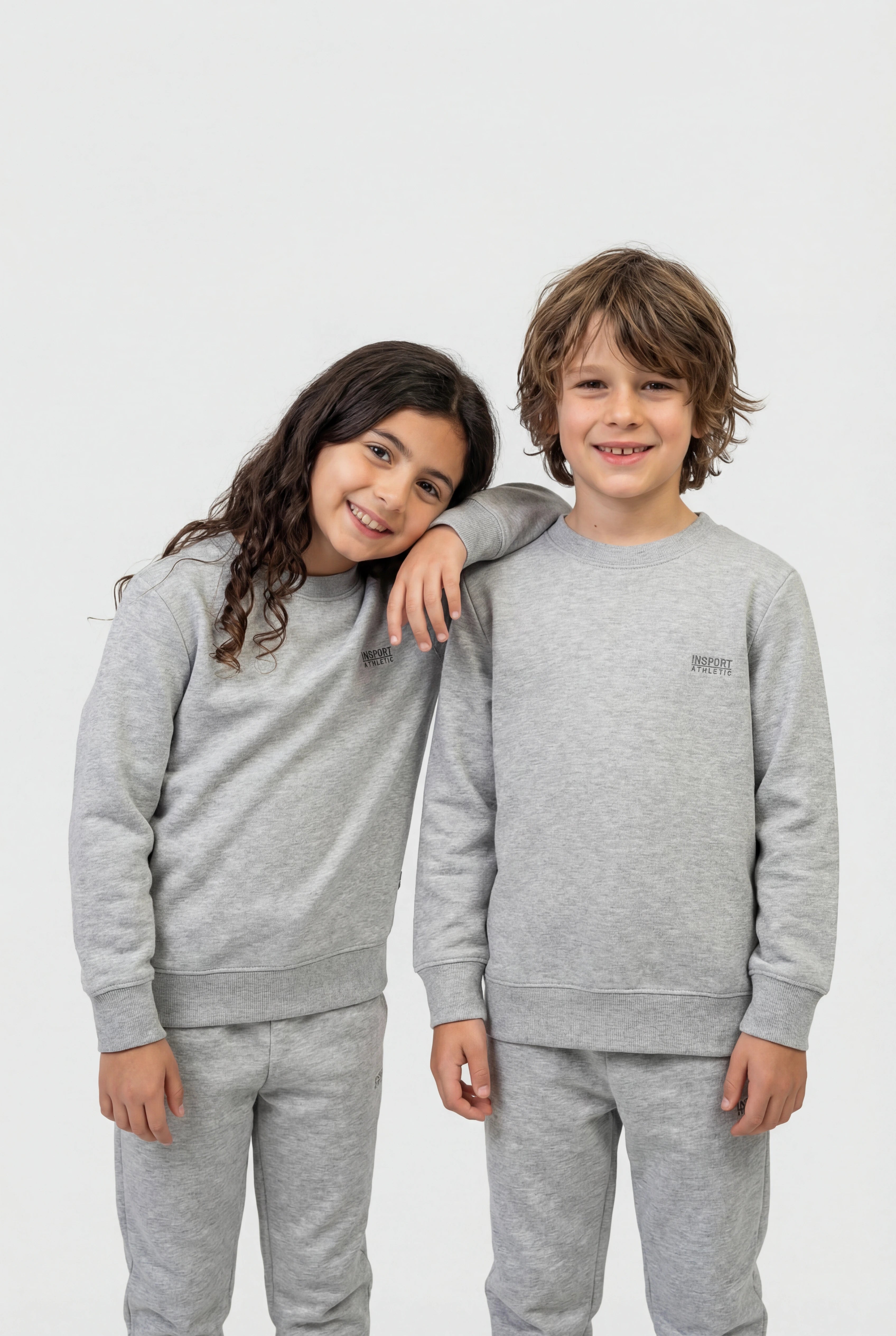 Insport Kids Alaska Grey Marle Crew Sweatshirt