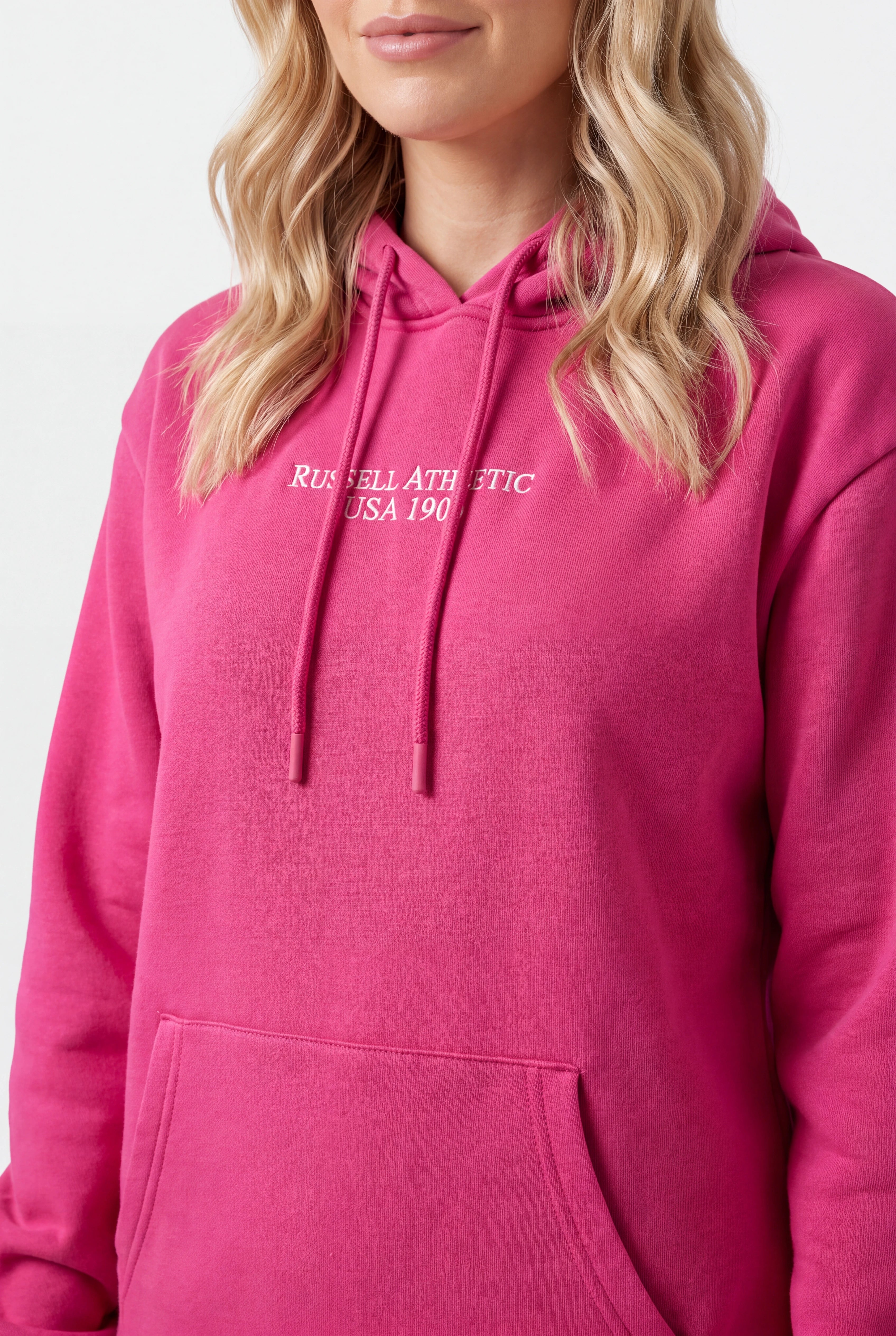 Russell Womens USA 1902 Lipstick Pink Hoodie