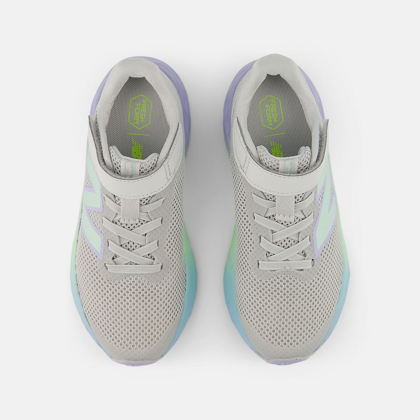New Balance Kid's Hook N' Loop Fresh Foam Arishi V4 Grey/Jade Running Shoes
