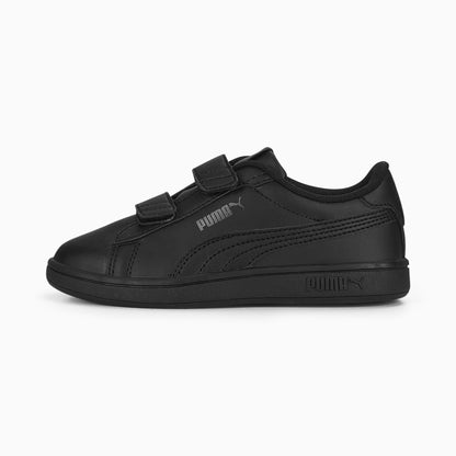 Puma Kid's Smash 3.0 Hook N' Loop Triple Black Sneaker Shoes