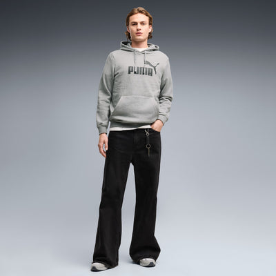 PUMA MEN'S ESSENTIALS NO. 1 LOGO FLEECE GREY HOODIE