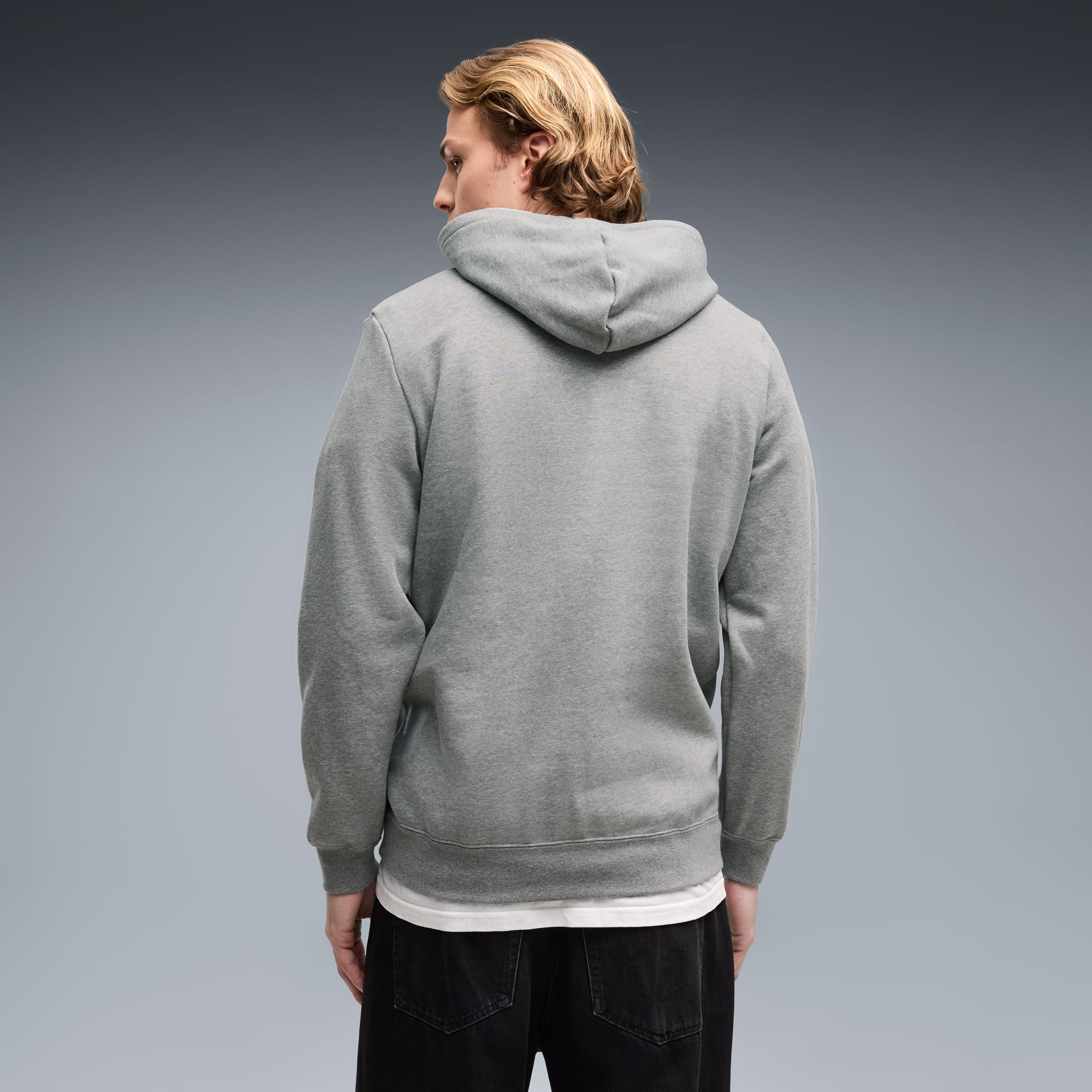 PUMA MEN'S ESSENTIALS NO. 1 LOGO FLEECE GREY HOODIE