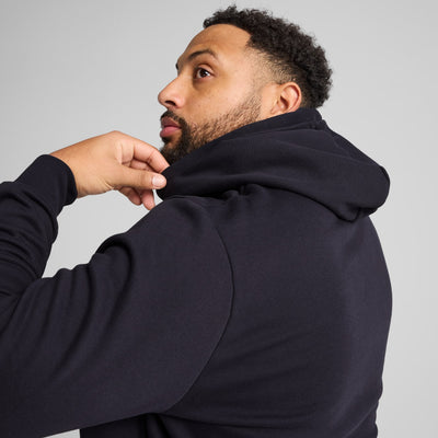 PUMA MEN'S ESSENTIALS NO. 1 LOGO FLEECE NAVY HOODIE