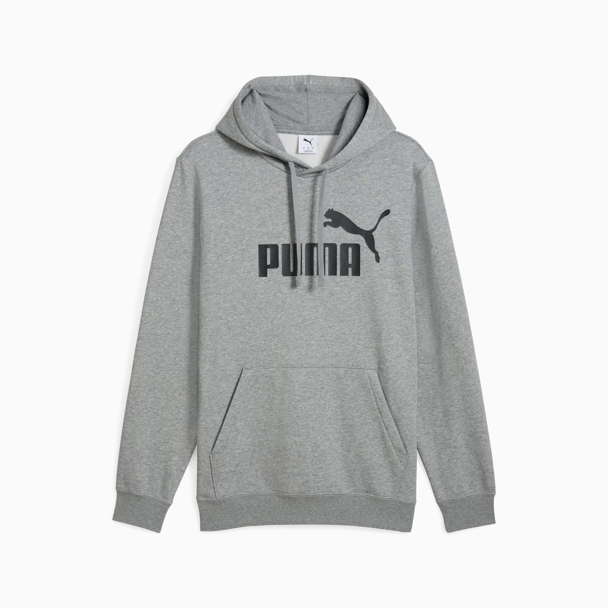 PUMA MEN'S ESSENTIALS NO. 1 LOGO FLEECE GREY HOODIE