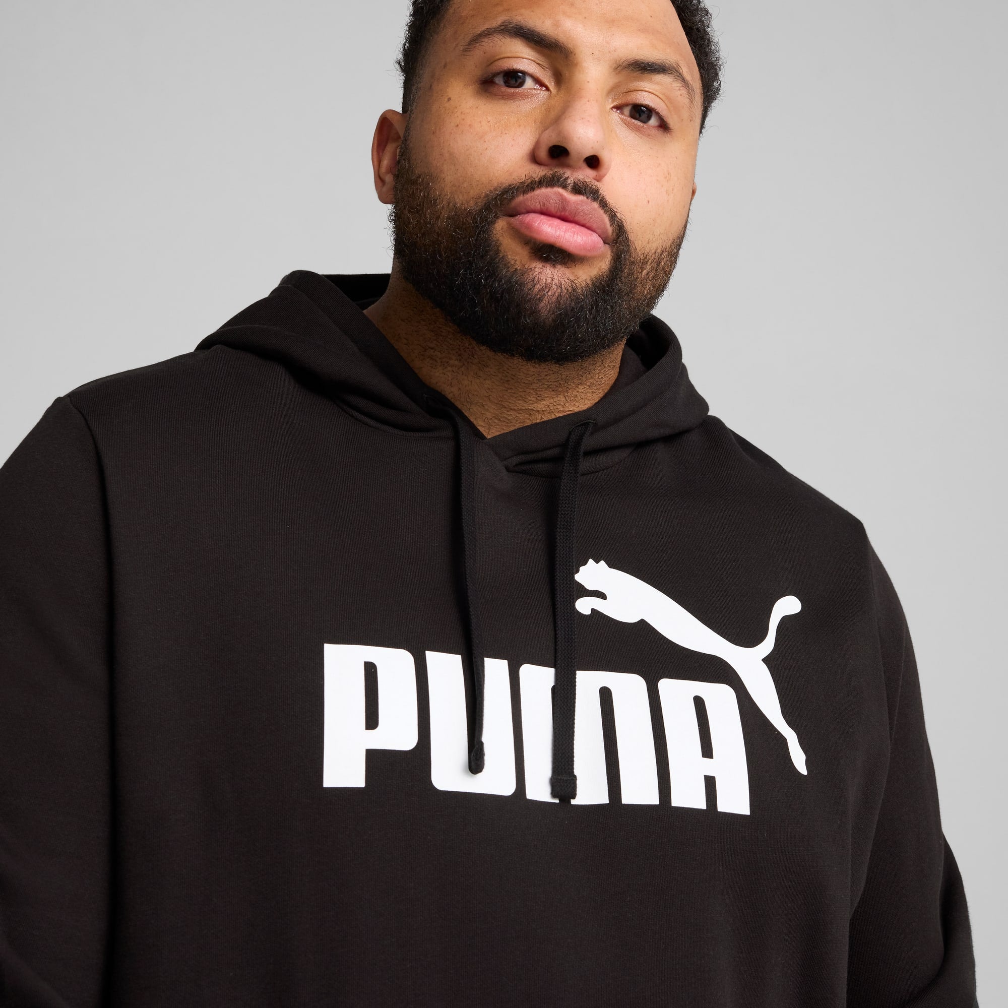 PUMA MEN'S ESSENTIALS NO. 1 LOGO FLEECE BLACK HOODIE
