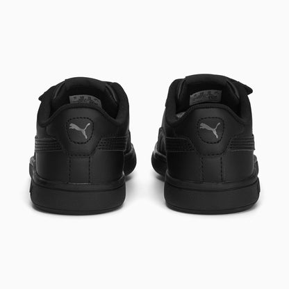 Puma Kid's Smash 3.0 Hook N' Loop Triple Black Sneaker Shoes