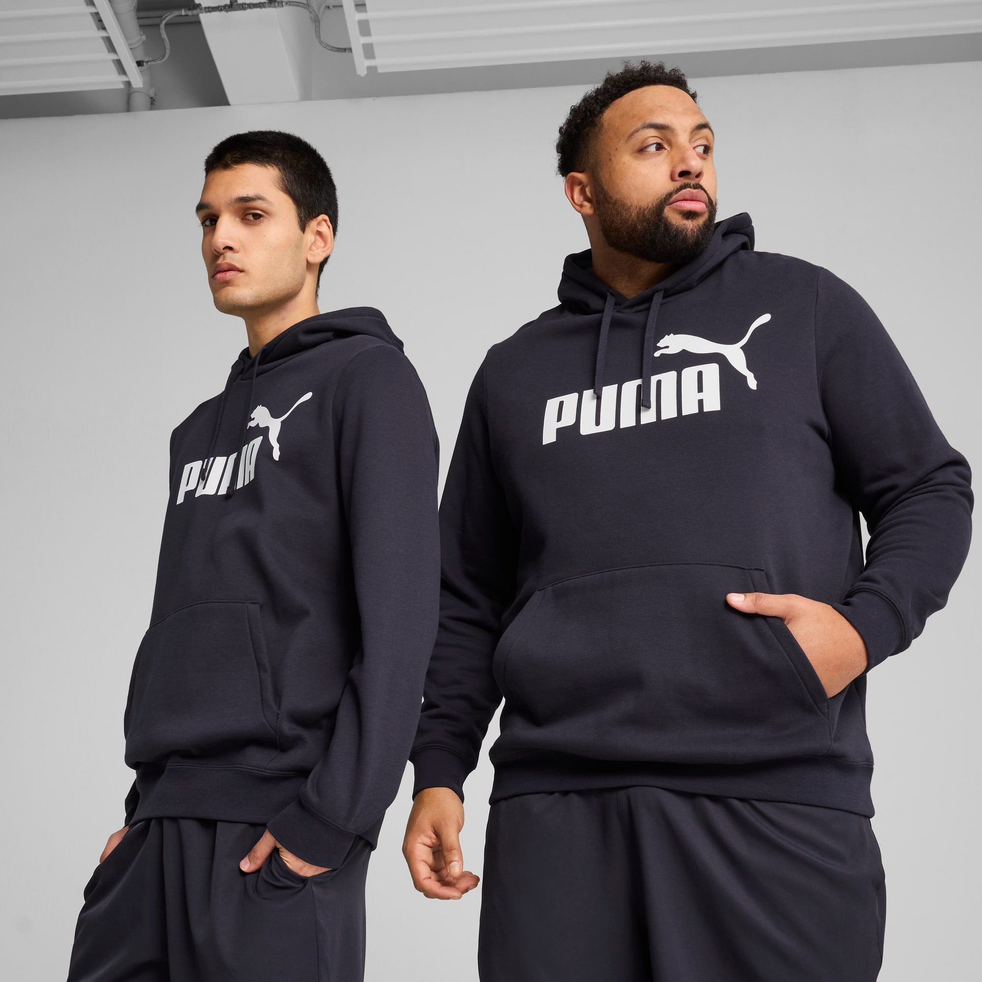 PUMA MEN'S ESSENTIALS NO. 1 LOGO FLEECE NAVY HOODIE