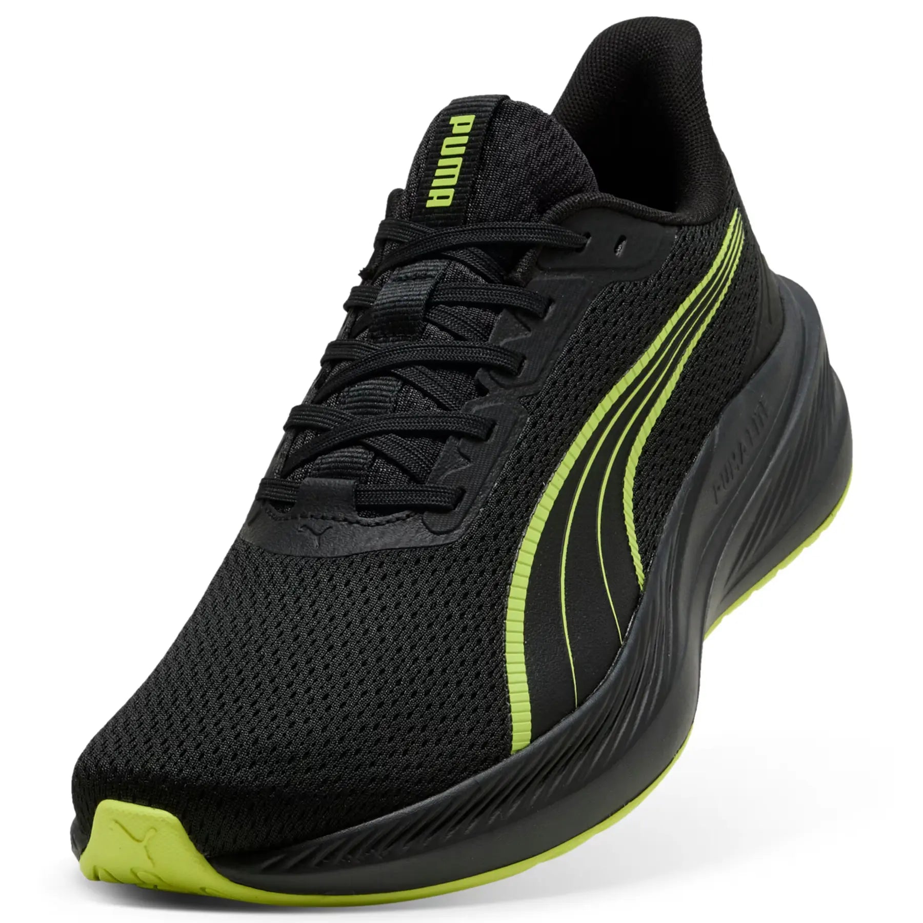PUMA MEN'S DASHER LITE BLACK/LIME RUNNING SHOES