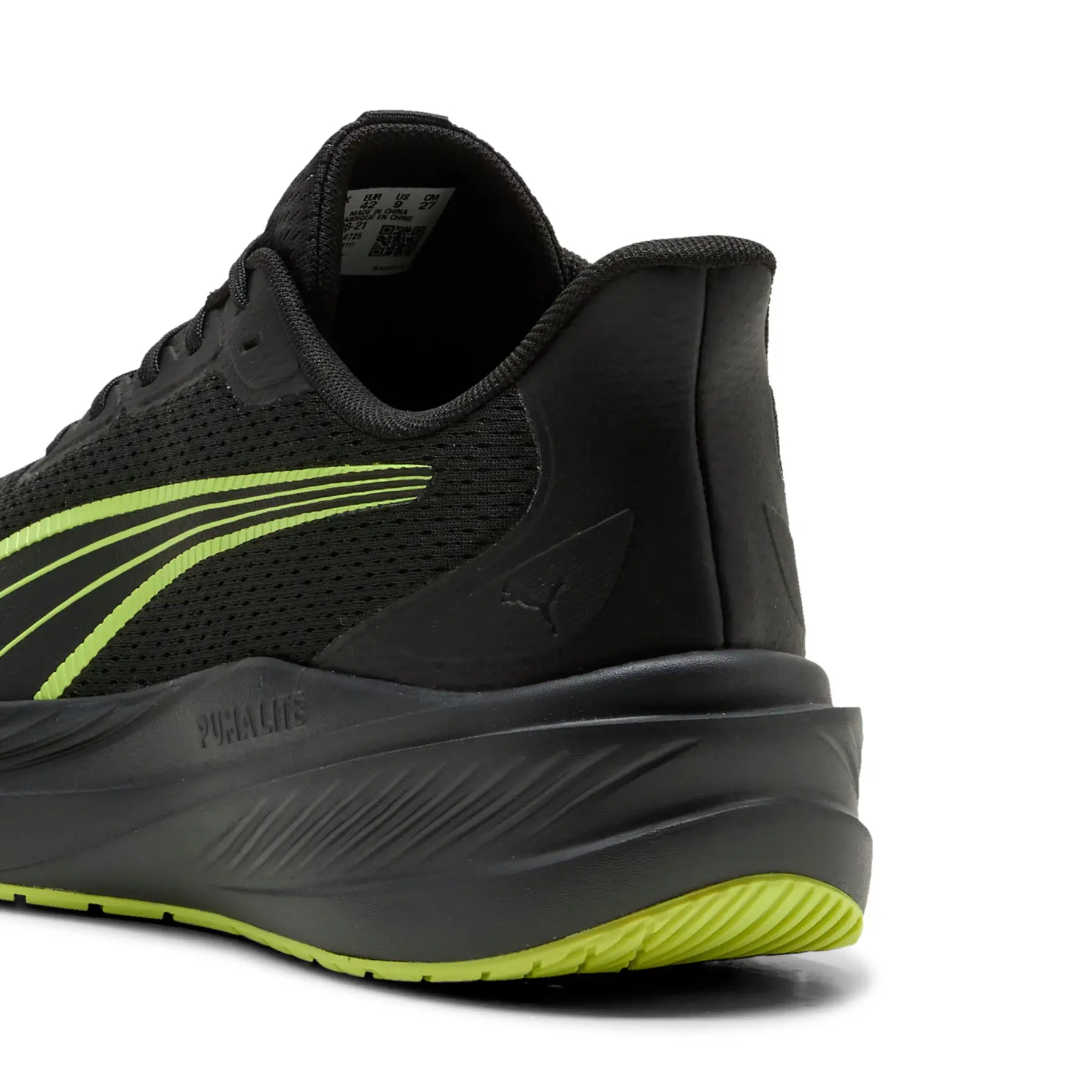 PUMA MEN'S DASHER LITE BLACK/LIME RUNNING SHOES