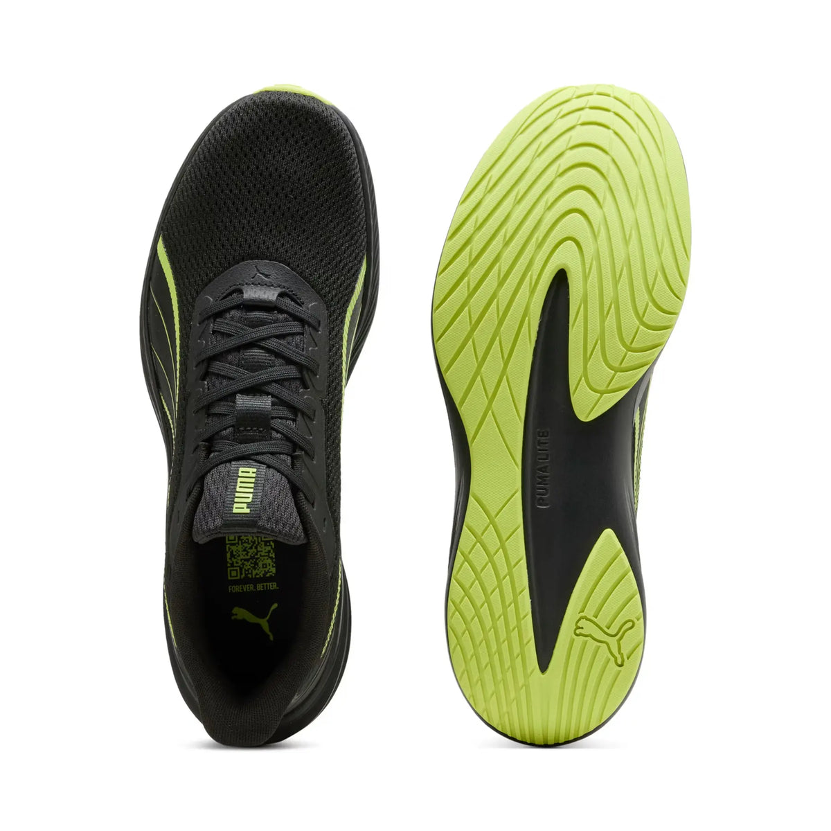 PUMA MEN'S DASHER LITE BLACK/LIME RUNNING SHOES
