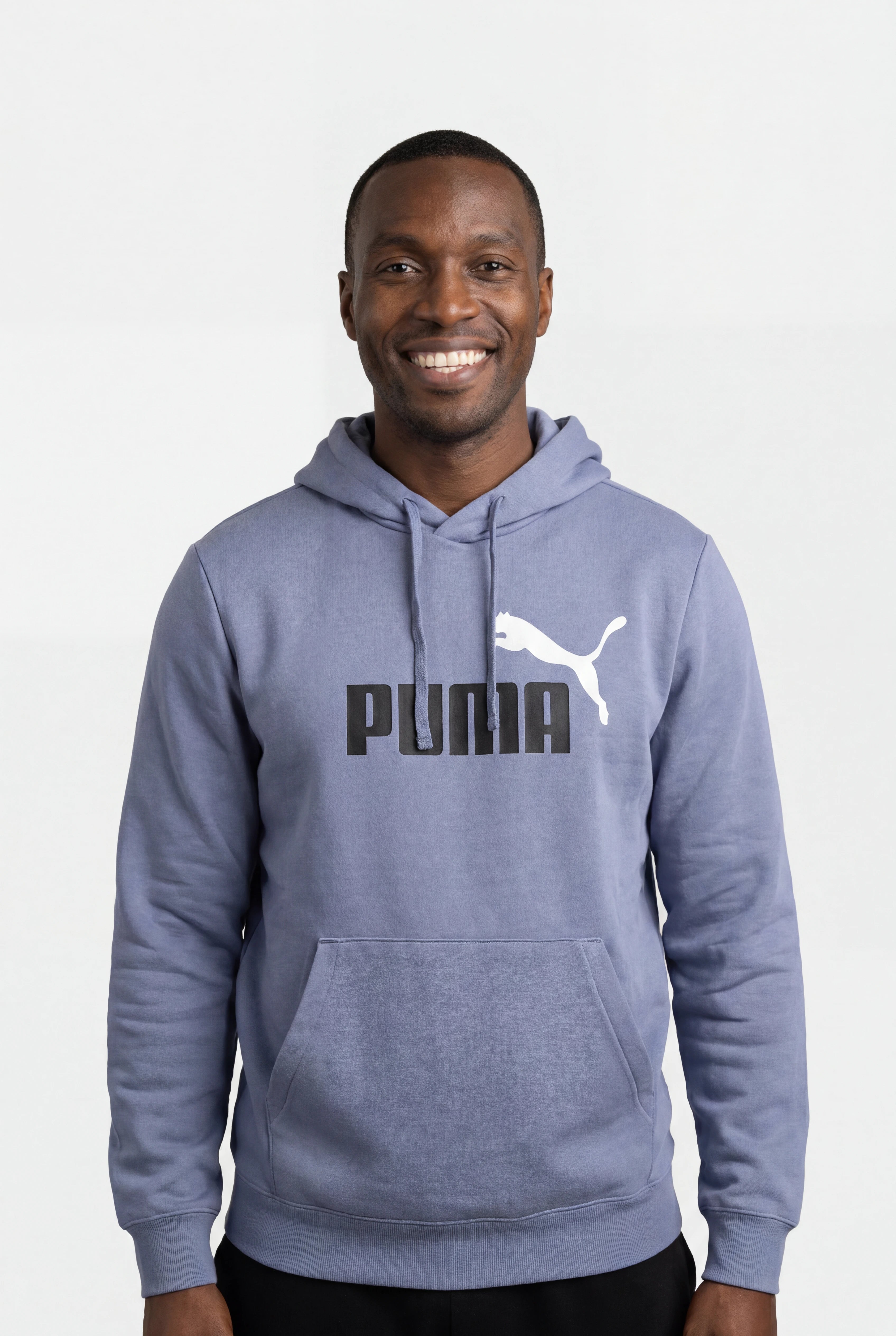 Puma Men's Essentials Big Logo Fleece Grey Sky Hoodie