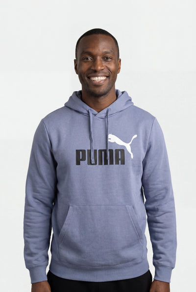 Puma Men's Essentials Big Logo Fleece Grey Sky Hoodie