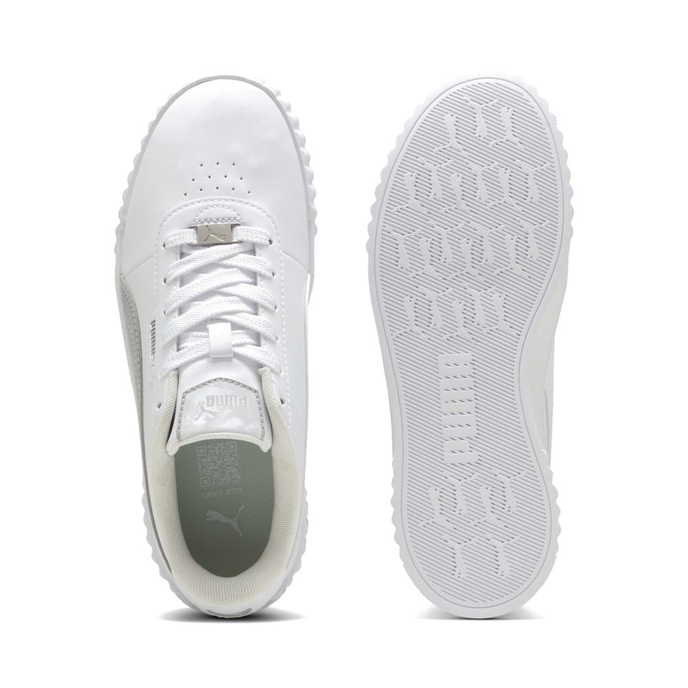 PUMA WOMEN'S CARINA 3.0 DAYINIGHT WHITE/SILVER SNEAKER SHOES