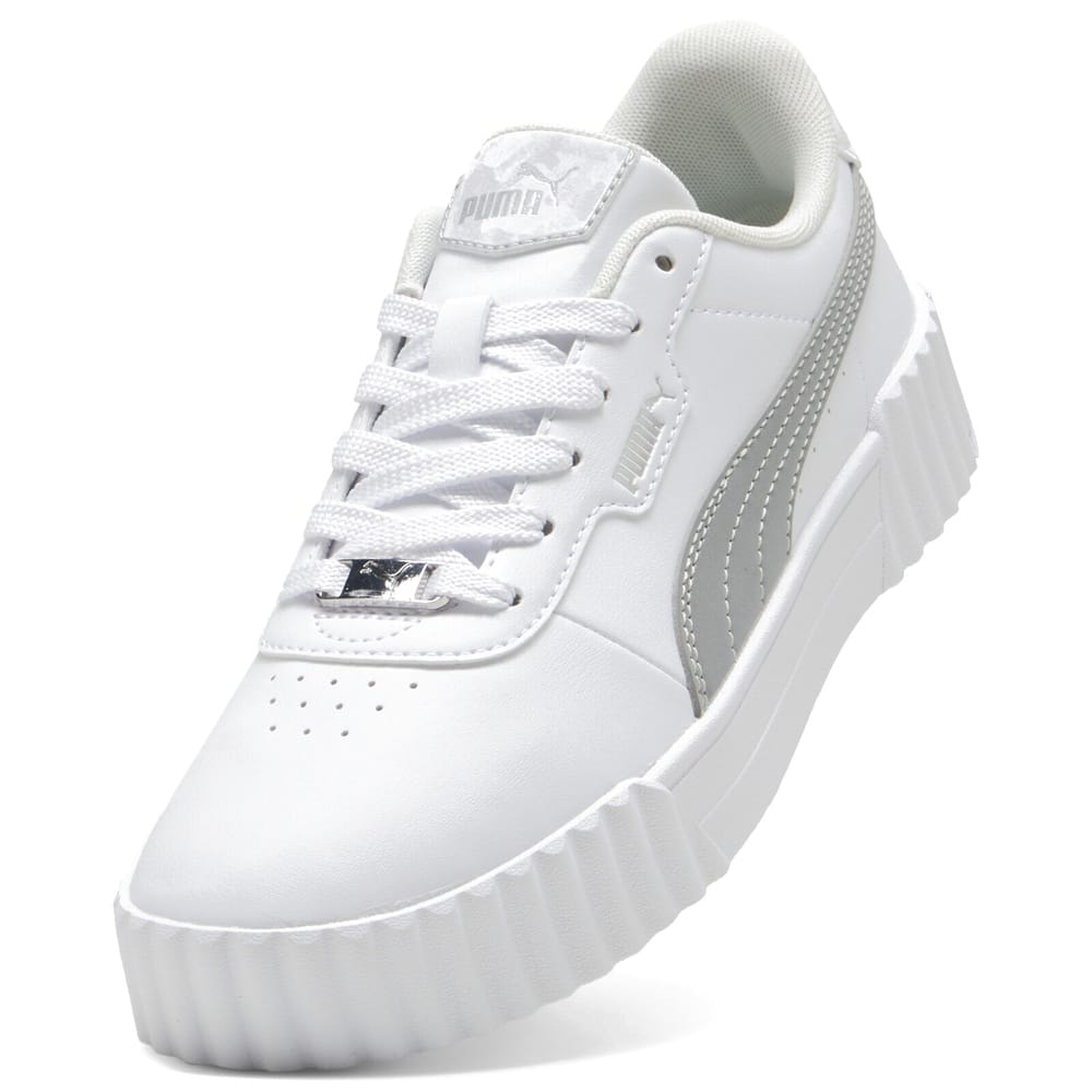 PUMA WOMEN'S CARINA 3.0 DAYINIGHT WHITE/SILVER SNEAKER SHOES