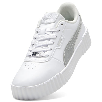 PUMA WOMEN'S CARINA 3.0 DAYINIGHT WHITE/SILVER SNEAKER SHOES