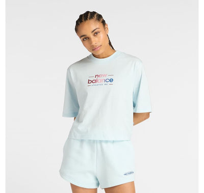 New Balance Women's Reimagined Oversize Blue Tee