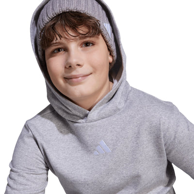 Adidas Kid's Small Logo Fleece Grey Hoodie
