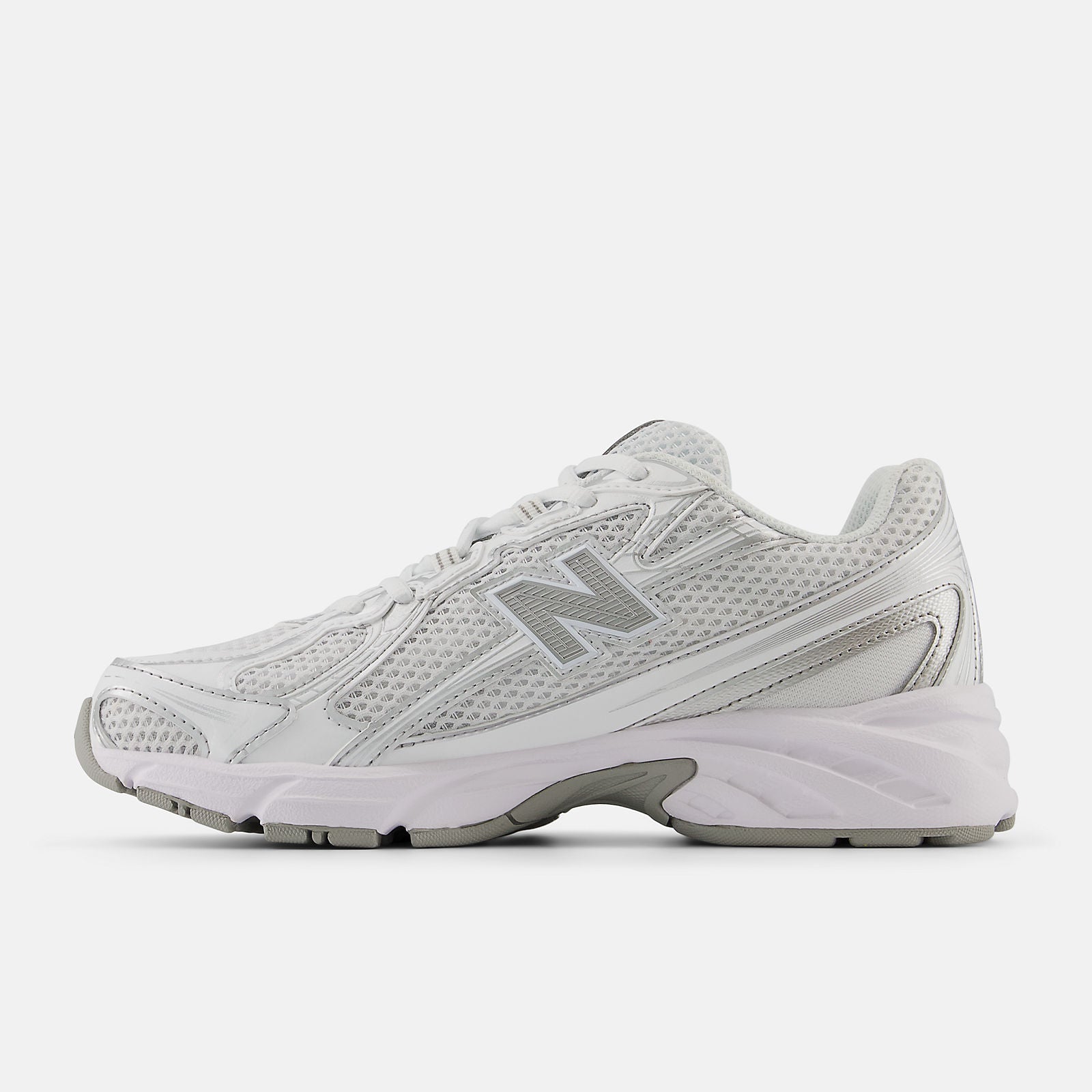 NEW BALANCE UNISEX 740 WHITE/SILVER SNEAKER SHOE (WIDTH D)