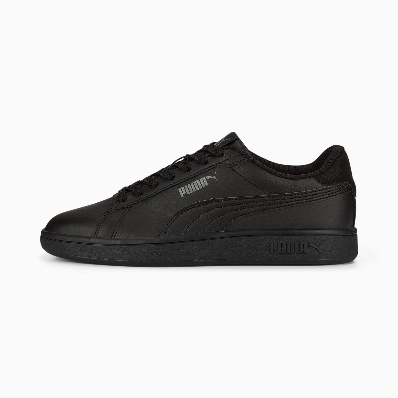 Puma Kids Smash 3.0 Triple Black Sneaker Shoes