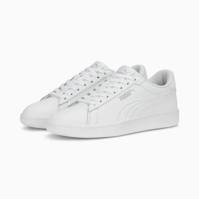 Puma Kid's Smash 3.0 Triple White Sneaker Shoes